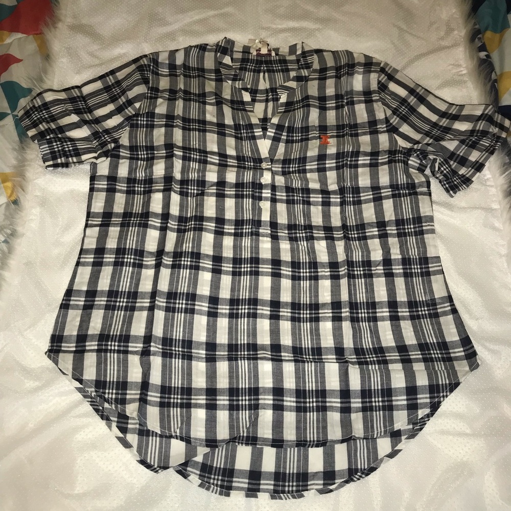 NCAA Illinois Illini Women's Plaid Top LRG 🚨2/$15